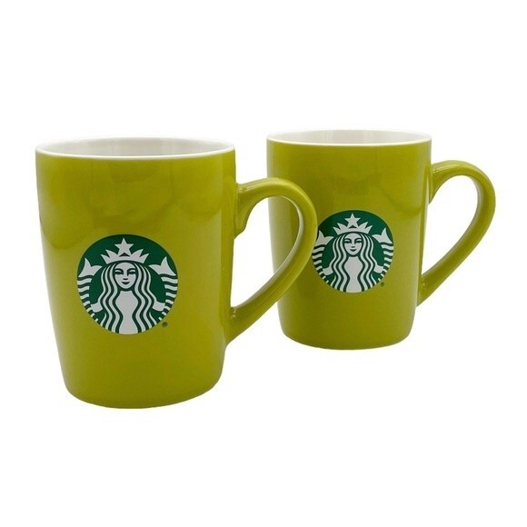 Starbucks 2021 Avocado Lime Green Siren Mermaid Collector Coffee Mug 10 Oz Set/2 - Picture 7 of 11